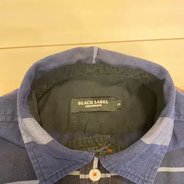 BLACK LABEL 긴팔 셔츠 S 사이즈 네이비/오렌지 체크