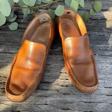 브라운 가죽 로퍼 슬립온