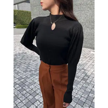 eimy istoire 에이미 이스트 월 블랙 긴팔 니트 티셔츠