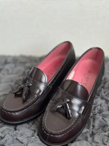 HARUTA 다크 브라운 태슬 로퍼 22.5cm