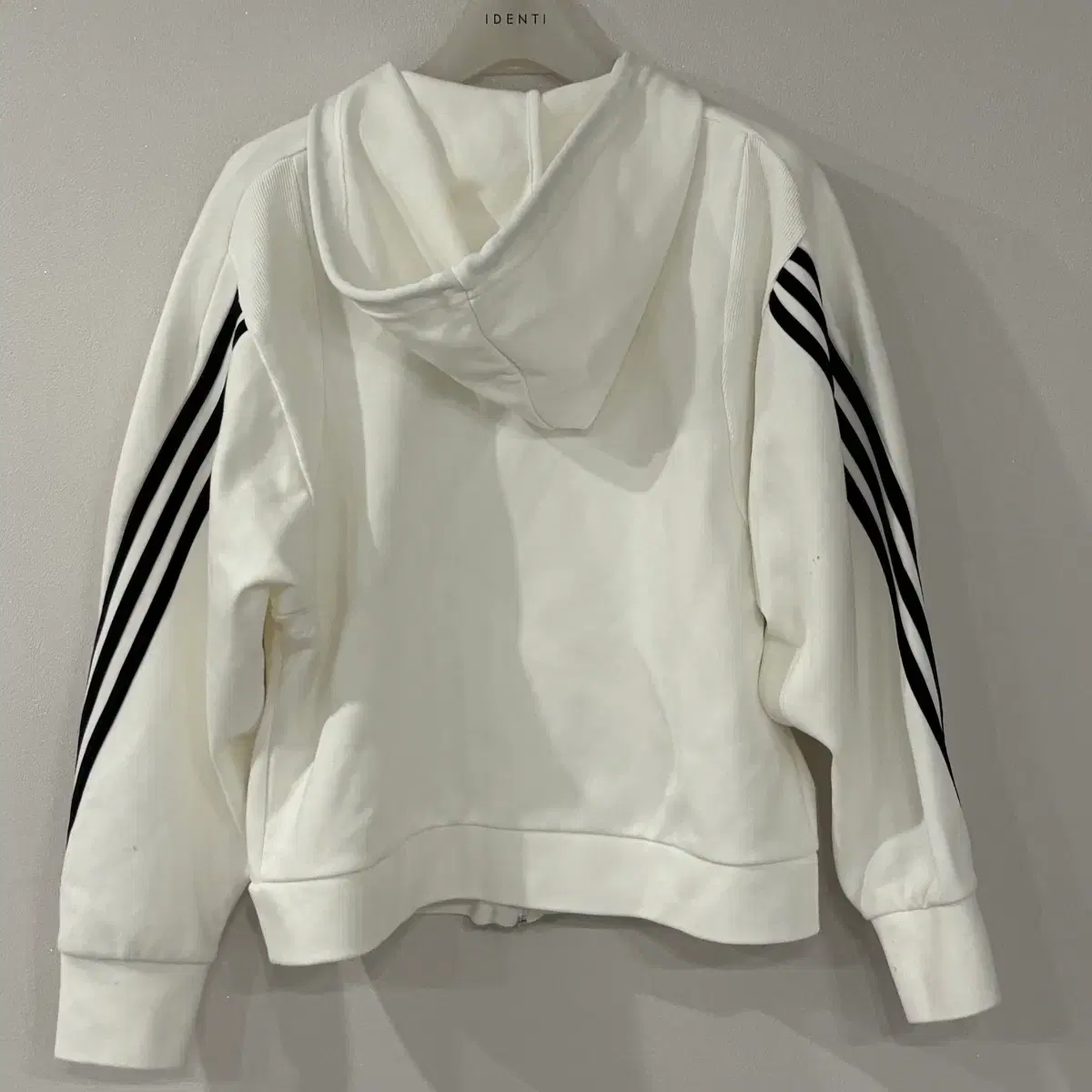 Adidas white hooded zip-up