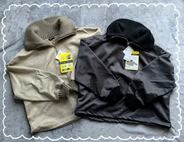 [ 미사용 새상품 ] 시마무라 오카다유리 니트 카라 부착 풀오버 2세트