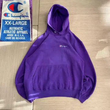 90s USA제 챔피온 풀오버 후드티 파랑 택 퍼플 XXL