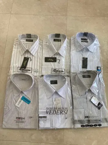 긴팔+반팔 드레스 셔츠 6장 세트.