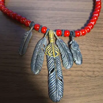 silver925 5개 페더 목걸이 sterling 인디언