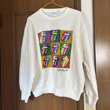 GU 롤링 스톤스 맨투맨 S 화이트