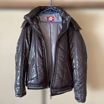 브라운 다운 자켓 퍼 포함