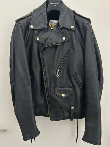 Schott 블랙 가죽 더블 라이더 자켓 보아 라이너 포함