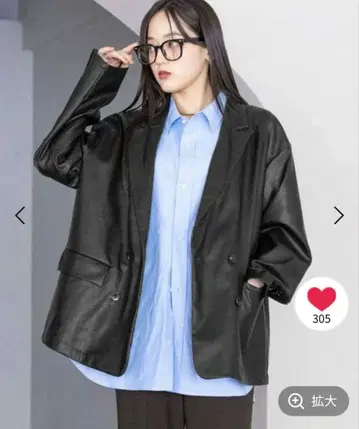 RAGEBLUE 그랑파 더블 테일러드 자켓 블랙 가죽