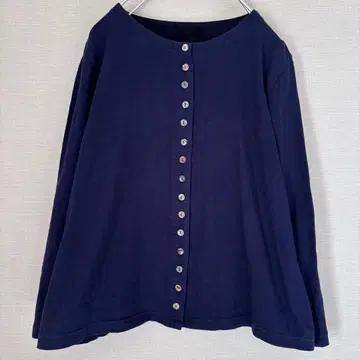 [온라인 완판] F 사이즈 pasapas 천축 가디건 네이비 일본제 면