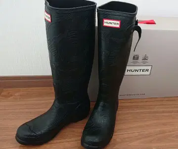 HUNTER 헌터 레인부츠 롱 블랙 37 러버 버퍼 부착