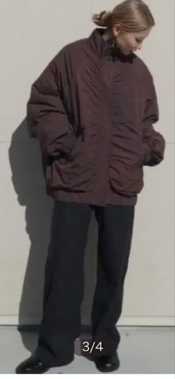 시마무라 hideka 콜라보 방수 지퍼 사용 블루종 L L 브라운