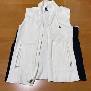 랄프 로렌 골프 골프웨어 여성용 화이트 집업 베스트 L