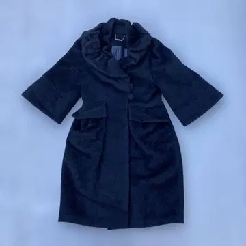 BOMBYX M. MOORE 코트 프릴 옷깃 블랙 구제 의류