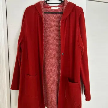 DECOY MORE 후드 부착 가디건 4L 빨간색