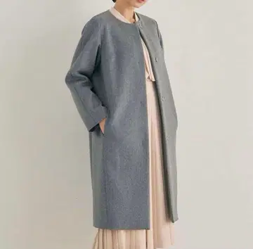 아나이 멜톤 크루넥 코트 울 코트 롱 코트