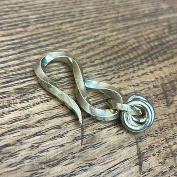 S자 후크 키링 놋쇠 트위스트 월렛 체인 키링