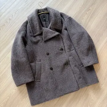 ebure 수리 알파카 샤기 피코트 다크 브라운 36 컨디션 최상