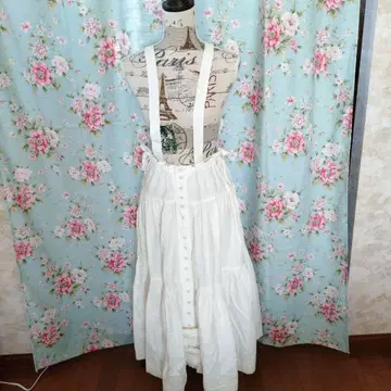 핑크하우스 서스펜더 스커트