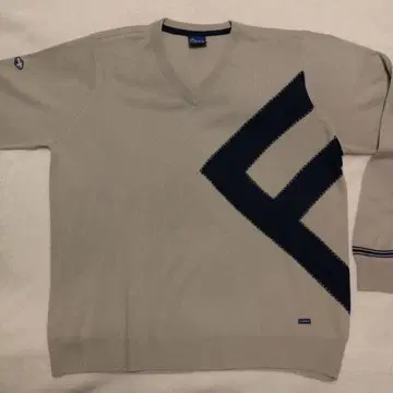 FIDRA 피드라 남성용 V넥 울 혼방 스웨터 L 그레이 네이비