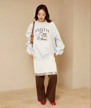 PUBLUX 도트 원피스 화이트 F 새상품