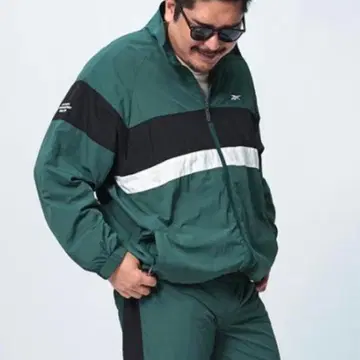 리복 나일론 와셔 풀 지퍼 자켓 3L 그린