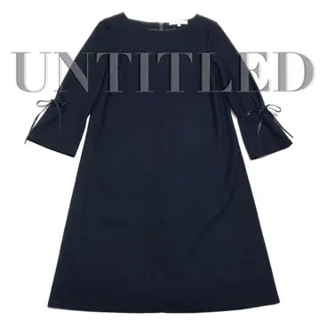 새상품급 UNTITLED 네이비 리본 포함 긴팔 원피스