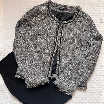 트위드 노카라 자켓 팬츠 셋업 세레모니 졸업식 입학