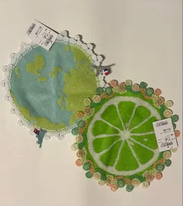 타월 손수건 세계 여행과 감귤계 서클 타입 2장 세트