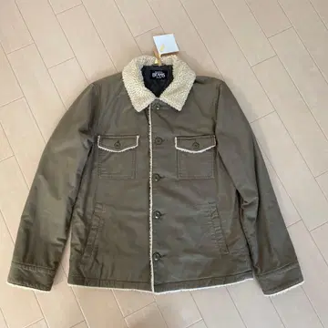 BEAMS 남성용 보아 카라 부착 올리브 자켓