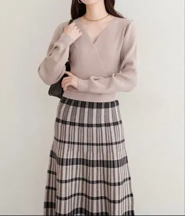 카슈쿨 체크 니트 원피스 Free 사이즈