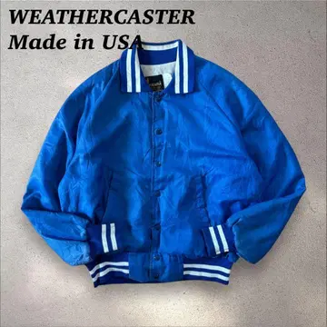 80sUSA제 WEATHERCASTER 나일론 자켓 바시티 자켓 파랑