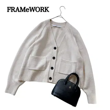 [ 새상품급 ] FRAMeWORK 울 캐시미어 V넥 숏 가디건