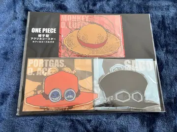 원피스 모자형 아크릴 코스터 루피 에이스 사보