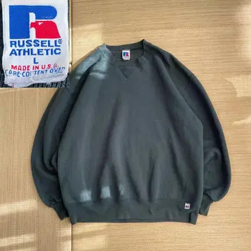 90s USA제 러셀 애슬레틱 무지 맨투맨 그린 XL