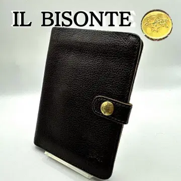 IL BISONTE 일비종떼 2단 접이식 지갑 주름 가죽 브라운 버팔로