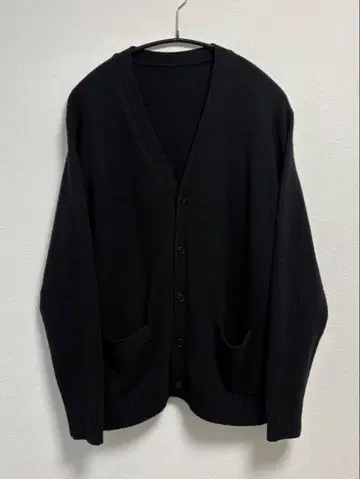 24AW MUJI 무인양품 워셔블 울 밀드 게이지 V넥 가디건 XL 블랙