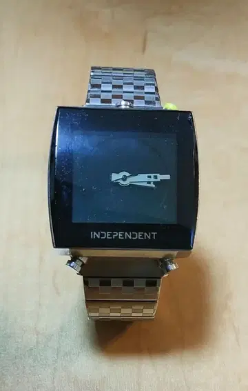 INDEPENDENT 방수 손목시계 스퀘어형 실버 남성용 아날로그 디지털
