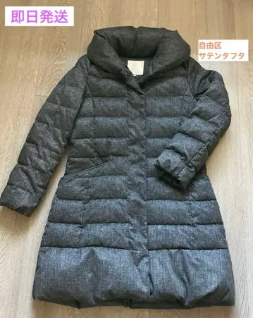 [ 새상품급 ] 자유구 새틴타프타 롱다운 코트 38 모노톤 온워드