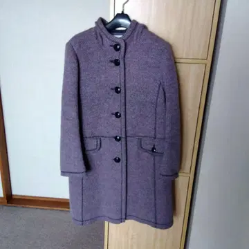 BELLEVOGUE 후드 부착 퍼플 롱 코트 11호