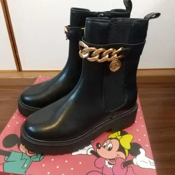 2WAY 사이드 고어 부츠 미키 콜라보 블랙 체인 탈부착 가능 S