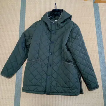 ikka 올리브 그린 퀼팅 자켓 후드 부착