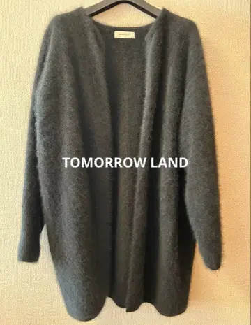 투모로우랜드 블랙 모헤어 오픈 프론트 가디건