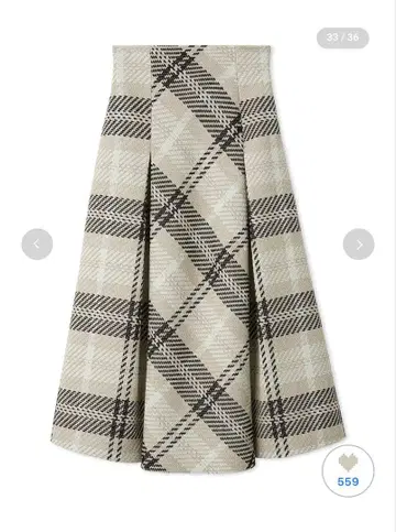 SNIDEL 로빙 체크 미들 스커트 0 사이즈