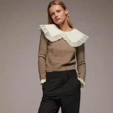 ZARA 니트 브라운 카라 포함