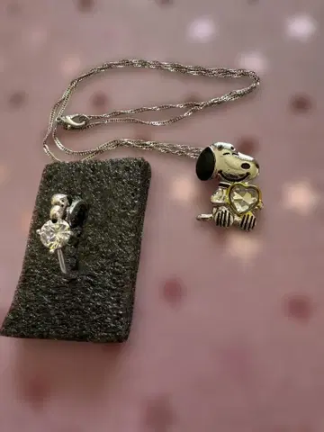 스누피 목걸이와 반지 사이즈 9호 2점 세트!! 크리스마스 추천 상품