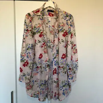 폴로 랄프 로렌 린넨 셔츠 롱 기장 하와이 알로하 셔츠