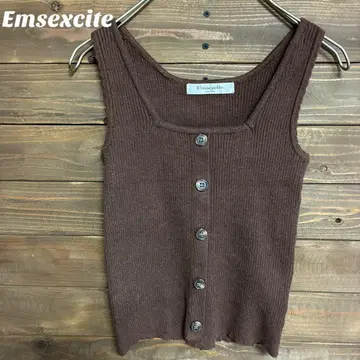 [엠즈 엑사이트] Emsexcite 브라운 탱크탑 M