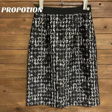 [프로포션] PROPORTION 꽃무늬 레이스 자수 미디 스커트 S