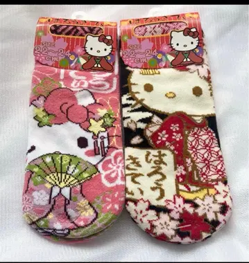 헬로키티 양말 삭스 산리오 기모노 일본풍 패턴